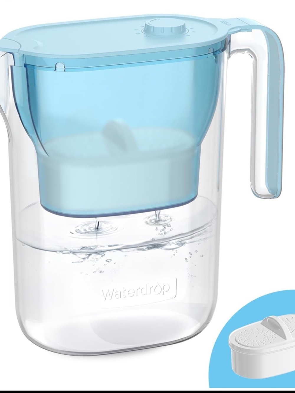 Waterdrop PT-05B-L Water Filter Pitcher, 7-Cup, NSF Certified, Blue. New in Box
